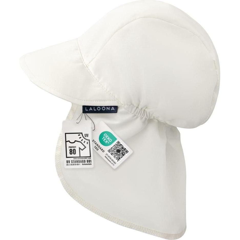 La Loona, Hut, LaLoona Babymützen & Babyhüte Schirmmütze mit Nackenschutz UPF 80 - Offwhite -, Weiss