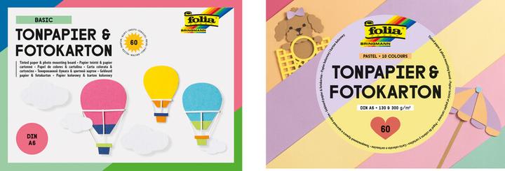 Produktbild Folia Tonpapier- und Fotokarton-Block TREND, A6, 60 Blatt (130 g/m², 60 x)