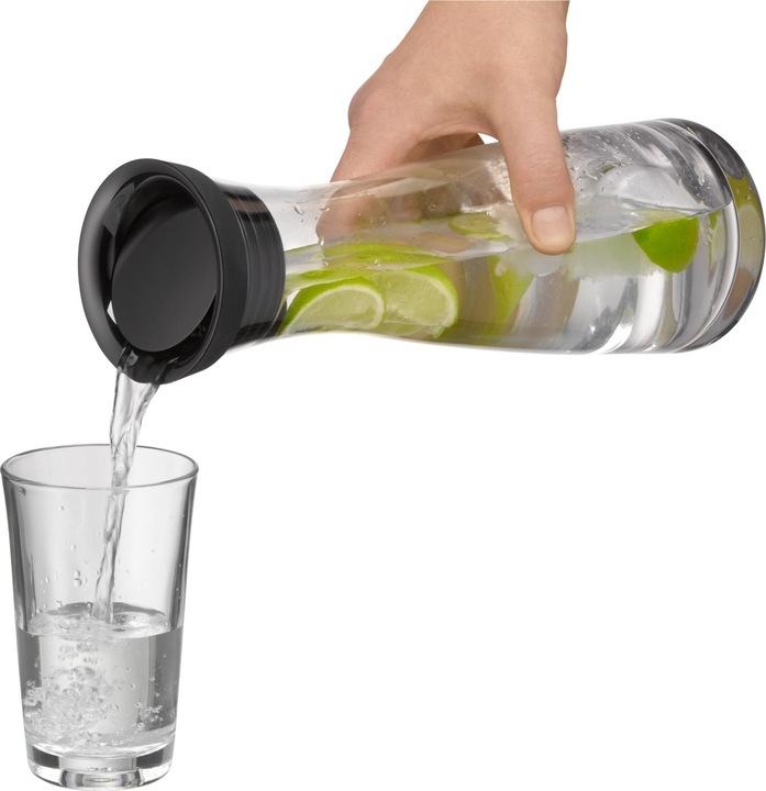 Productafbeelding WMF Waterkaraf 1l Glazen karaf Basic Kanteldeksel CloseUp Sluiting (1 l)