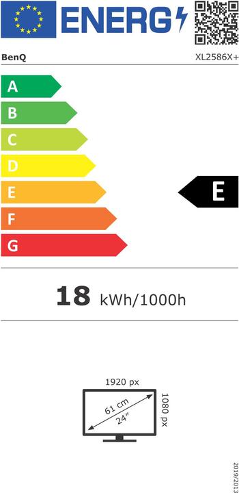 Energy Label BenQ ZOWIE XL2586X+ 24.1IN 62.18CM (1920 x 1080 pixels, 24.10")