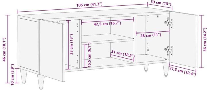 Actual product image vidaXL TV-Schränk (33 x 105 x 46 cm)