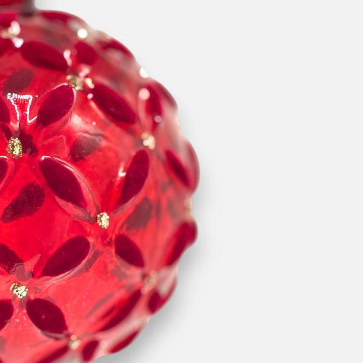 Mon Chouchou Weihnachtskugel Glas mit Samt Ø10cm rot