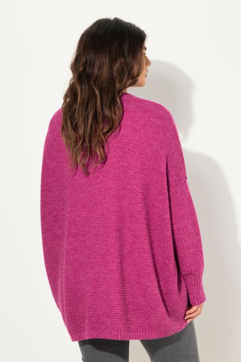 Produktbild Ulla Popken Strickjacke, Egg-Shape, Wollanteil, offene Form (54)