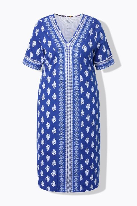 Produktbild Ulla Popken Midikleid, Ethnomuster, V-Ausschnitt, Halbarm (58, 60)