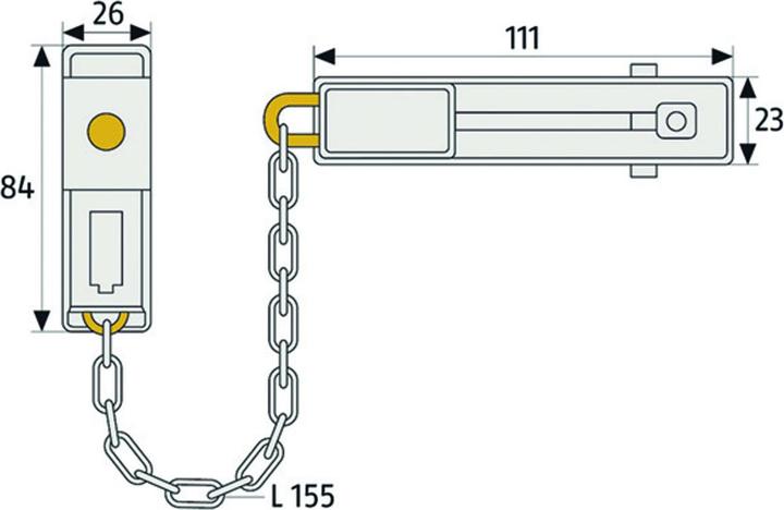 Actual product image Abus Door locking chain SK78 W