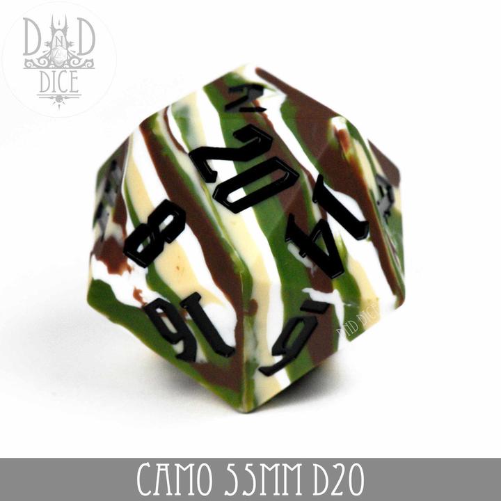 Produktbild DnD Dice 55mm D20 - Camo (Silicone)