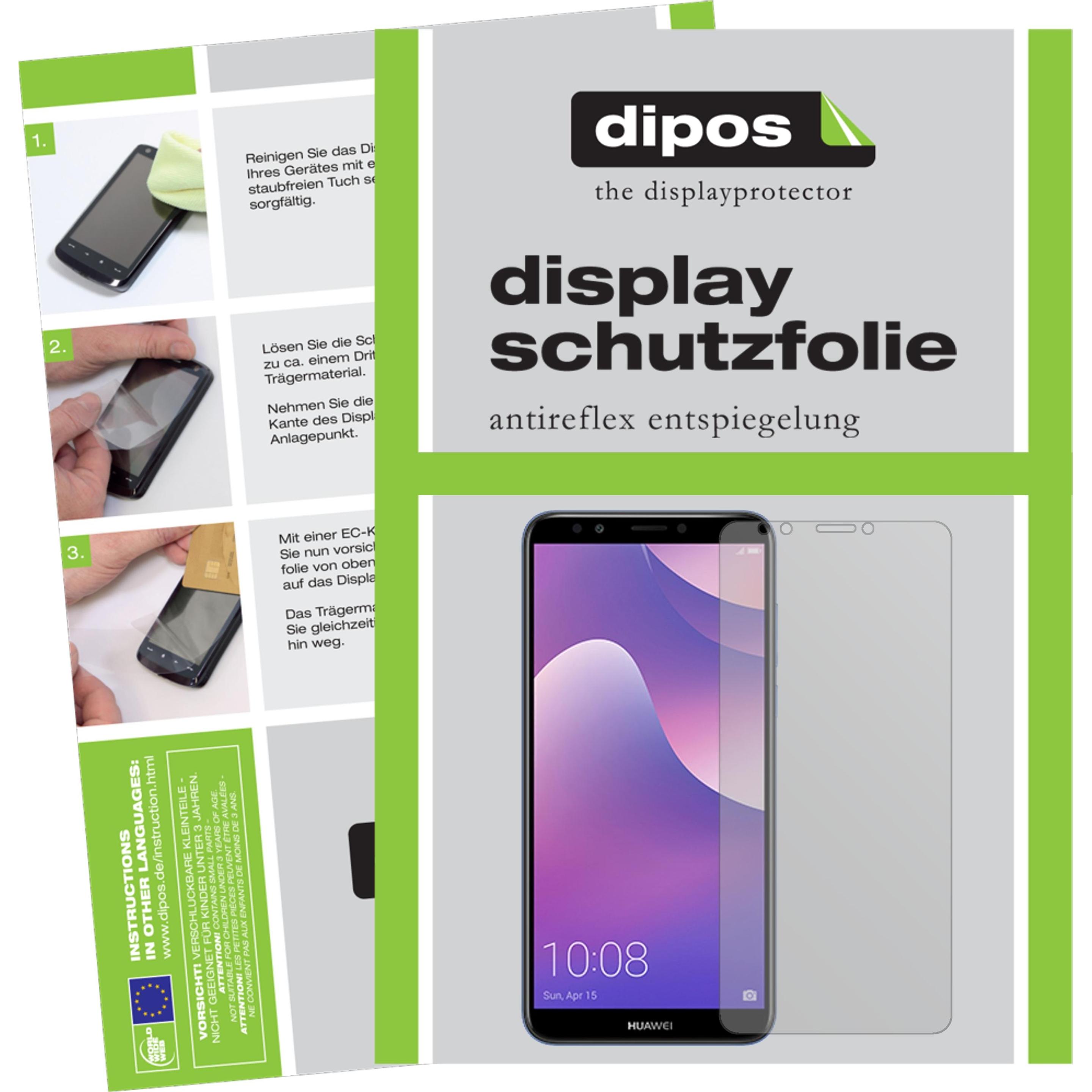 Dipos Displayschutzfolie Antireflex (5 Stück, Huawei Y7 Prime (2018)), Smartphone Schutzfolie, Transparent