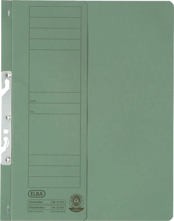 Actual product image Elba Cardboard hook-in binder, green, authority stapling half front cover (A4, 50x)