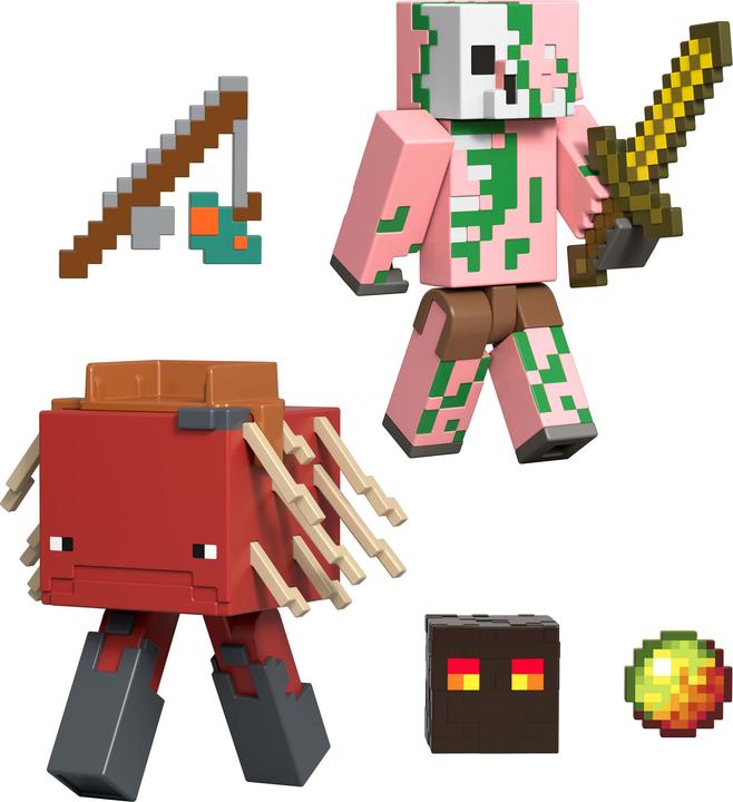 Actual product image Minecraft CORE FIGURE 2-PACK -Zombified Piglin & Strider