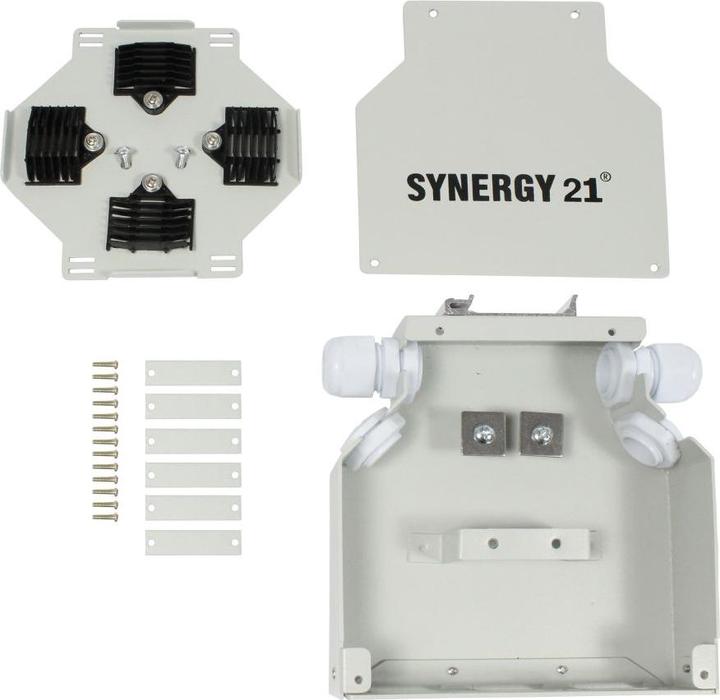 Actual product image Synergy 21 Fibre optic patch panel for DIN rail, 6xSC duplex/LC quad sockets, without couplers, light grey,