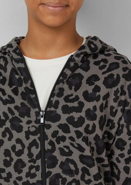 Produktbild s.Oliver Sweatshirt Jacke Kurze Sweatjacke in Oversize mit Animal-Muster (170, 176)