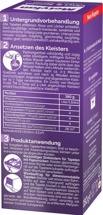 Image du produit Metylan Vinyl & Spezial (180 g, 1000 ml)