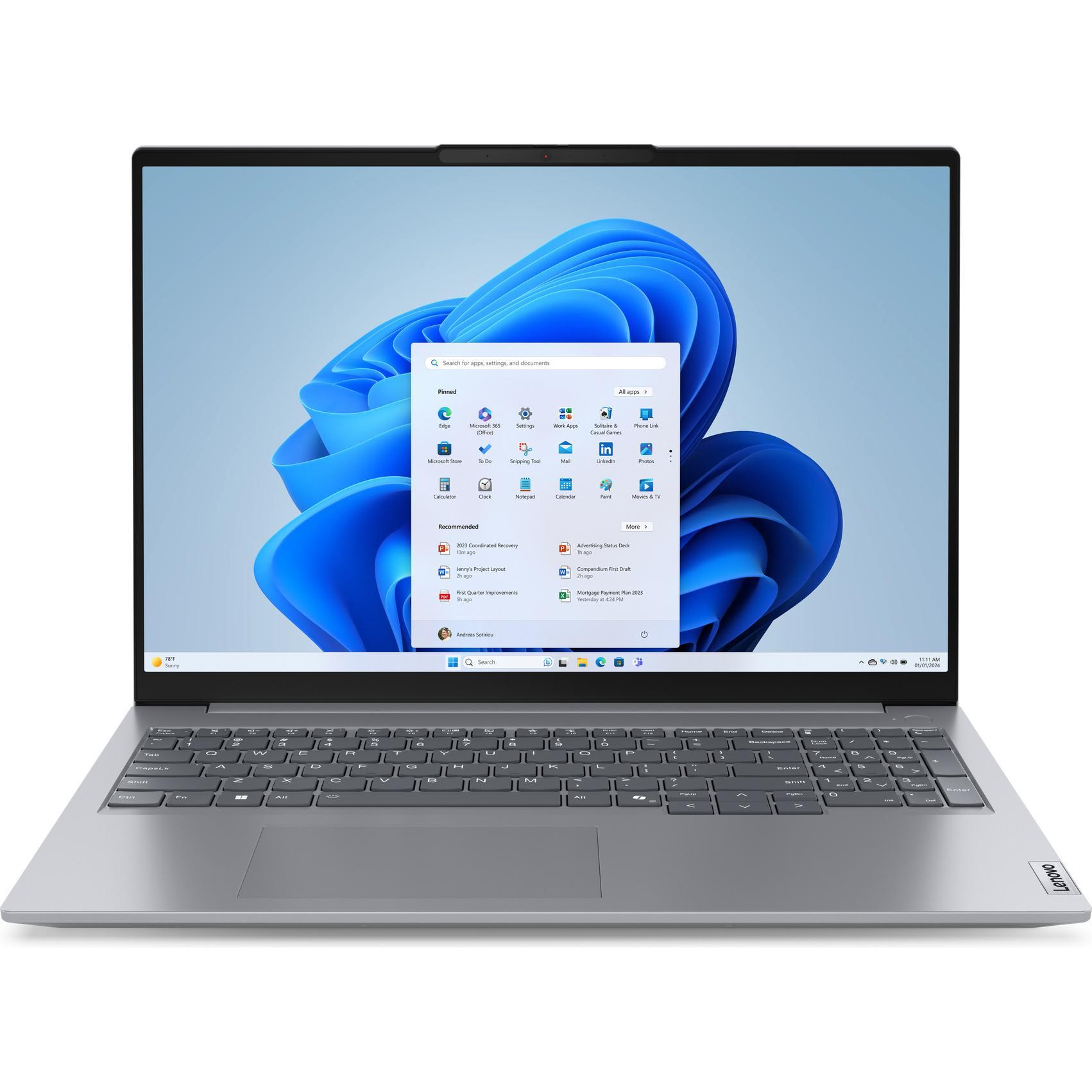 Lenovo ThinkBook 16 Gen 7 (16", AMD Ryzen 5 7535HS, 16 GB, 512 GB, DE), Notebook, Grau