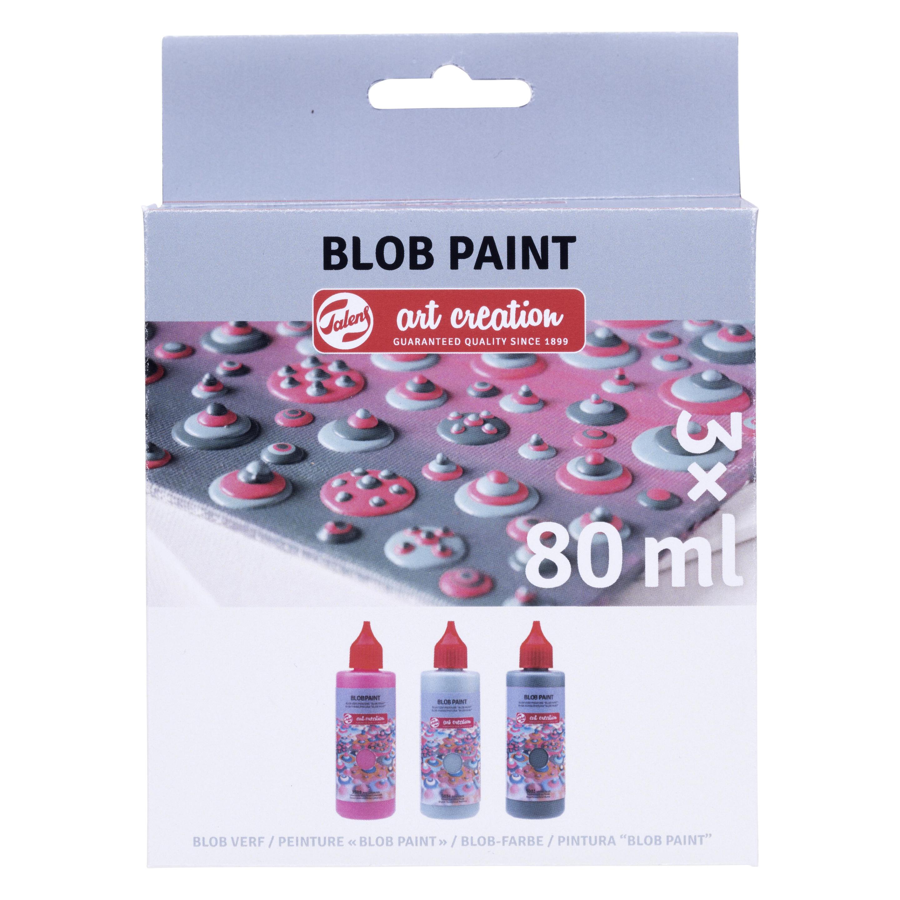 Talens, Kleuren + Verf Voor Doe-het-zelvers, Blob Verf Roze, 3 St. (80 ml)