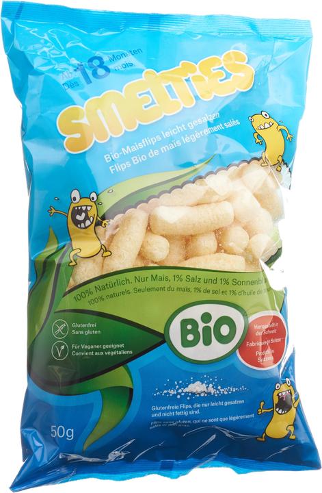 Smelties Flips au maïs bio légèrement salés (50 g)