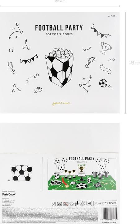 Actual product image Partydeco Football Popcorn Box (6 x)