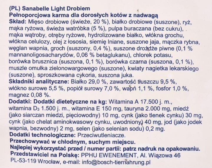 Produktbild Sanabelle Cat Adult Light for cats overweight 10kg (Adult, 1 Stk., 10000 g)