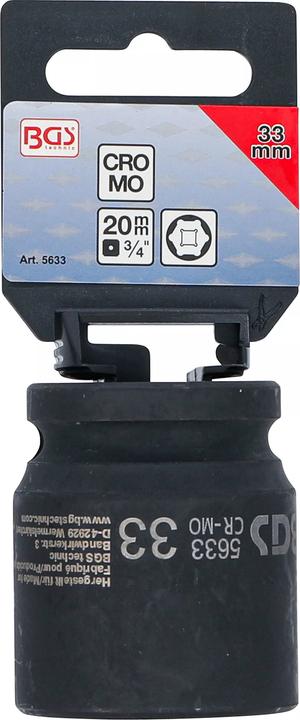 Produktbild BGS Kraft-Steckschlüssel-Einsatz Sechskant Antrieb Innenvierkant 20 mm (3/4") SW 33 mm (33 mm)