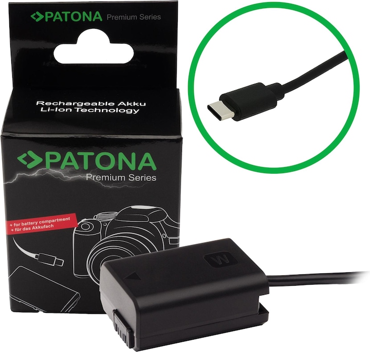 Produktbild Patona USB-C Input Akku-Adapter NP-FW50 (Akku)