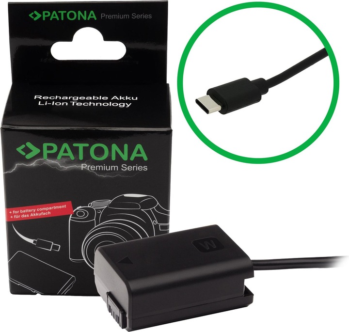 Immagine prodotto Patona Adattatore per batteria con ingresso USB-C NP-FW50 (Accumulatore di carica elettrica)