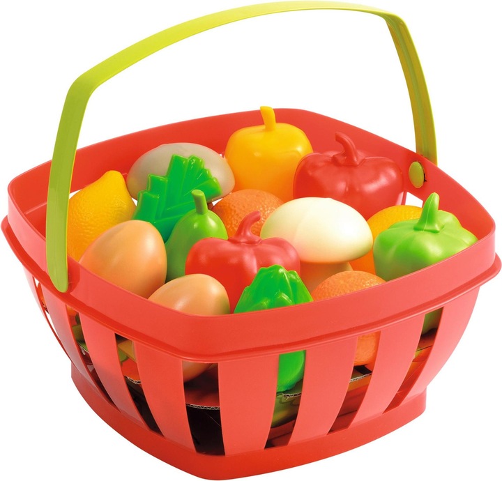 Ecoiffier Roter Korb mit Obst und Gemüse