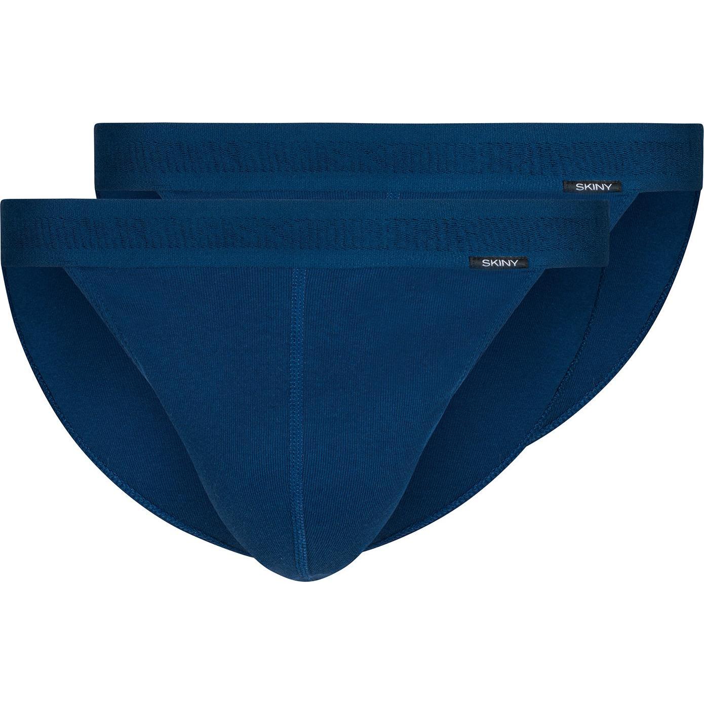 Skiny, Herren, Unterhosen, 2er Pack Basic Slip / Unterhose, Blau, (XL, 2er Pack)
