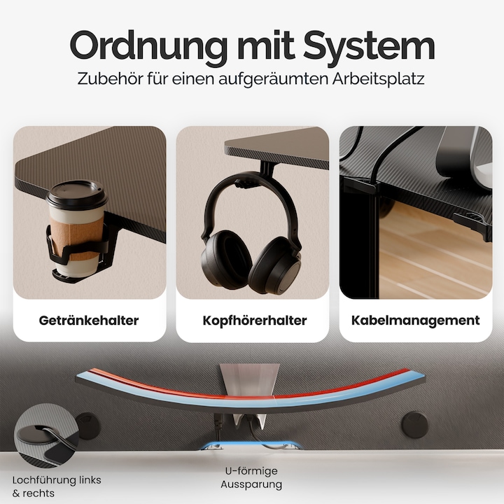 Produktbild Casaria Höhenverstellbarer Schreibtisch (160 x 75 x 118 cm)