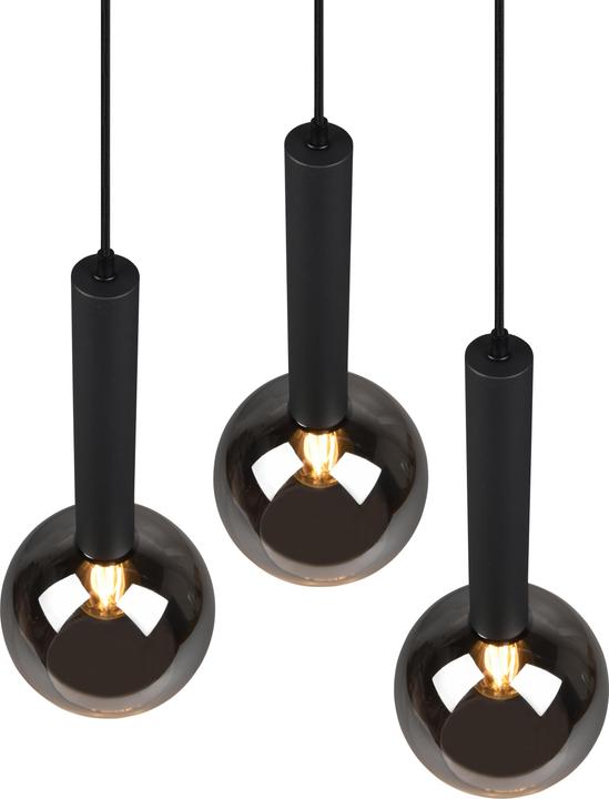 Actual product image Trio 310390332Pendant lamp black 'Clayton' 3flg (E27)