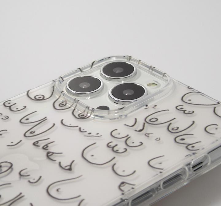 Actual product image PhoneLook Cover it Silicone Cover Funny Cartoon Breasts Tattoo (Apple iPhone 13 Pro Max)