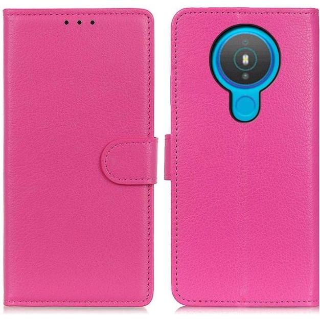 Thumbnail - MU Classic Litchi Leder Bookcover Series (Nokia 1.4), Smartphone Hülle, Rosa