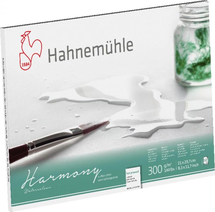 Hahnemühle Harmony Aquarell A 4 satiniert 12 Blatt 300 g (A4, Blanko, Weicher Einband)