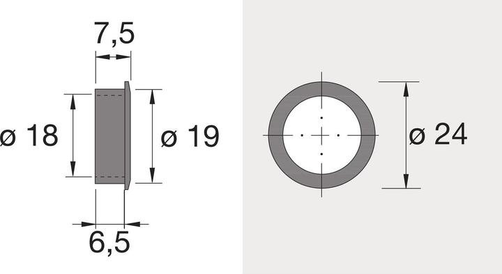 Actual product image Hettich Cylinder espagnolette lock Prestige 2000 (Rotary knob cylinder)