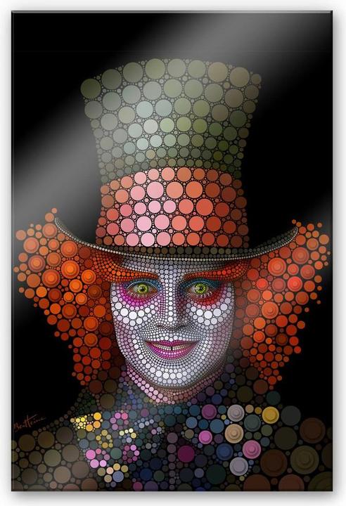 Image du produit Trenddeko Ben Heine - Circlism : Johnny Depp le chapelier (75 x 120 cm)