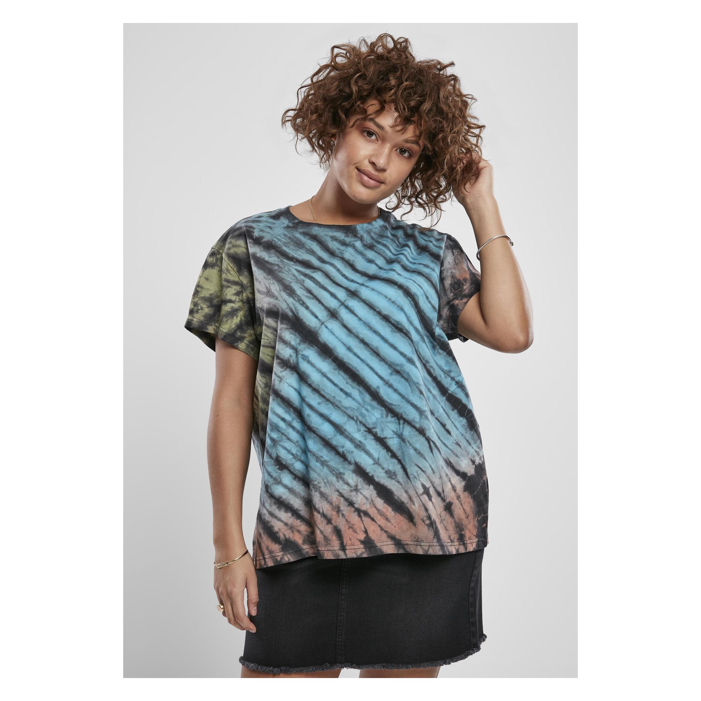 Urban Classics, Damen, Shirts, Ladies Tie Dye Boyfriend Tee, Schwarz, (Xxl)