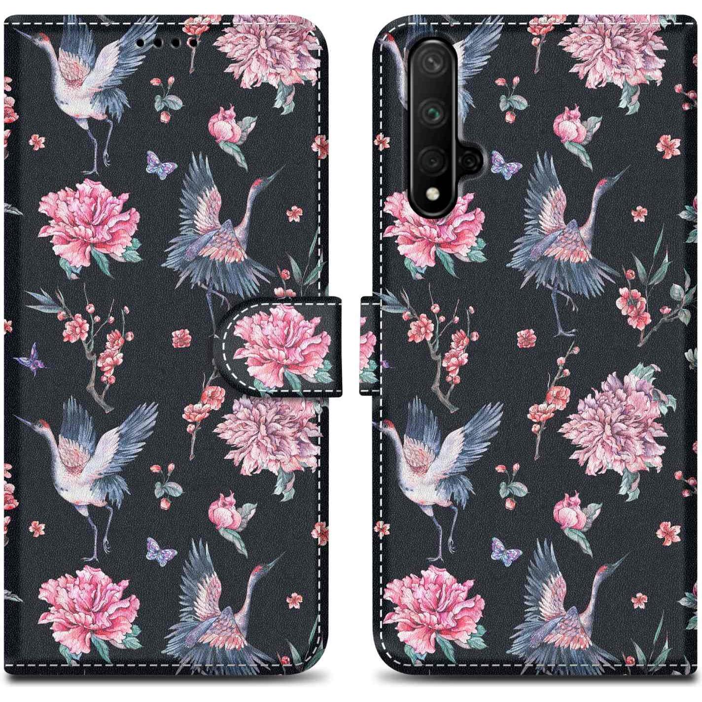 Cadorabo Book Hülle mit Print für Honor 20 / 20S / Huawei NOVA 5T (Honor 20, Honor 20s, Huawei Nova 5T), Smartphone Hüll...