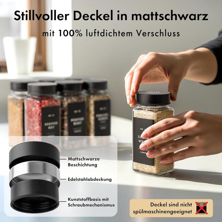 Image du produit Edelhaus 24-teiliges Gewürzgläser-Set mit Streueinsatz (Différentes épices, Herbes aromatiques)