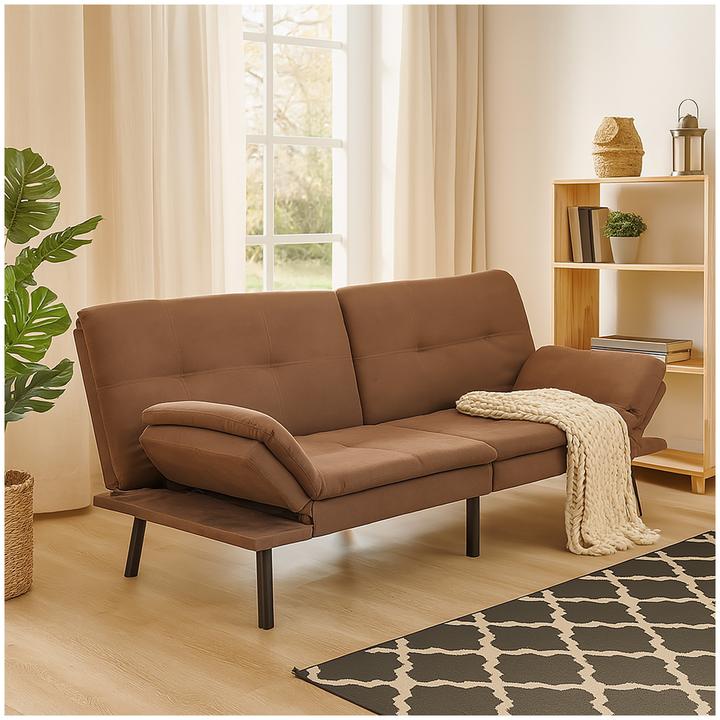 Actual product image HTI-Living Sofa mit verstellbaren Armlehnen Braun (2 person sofa)