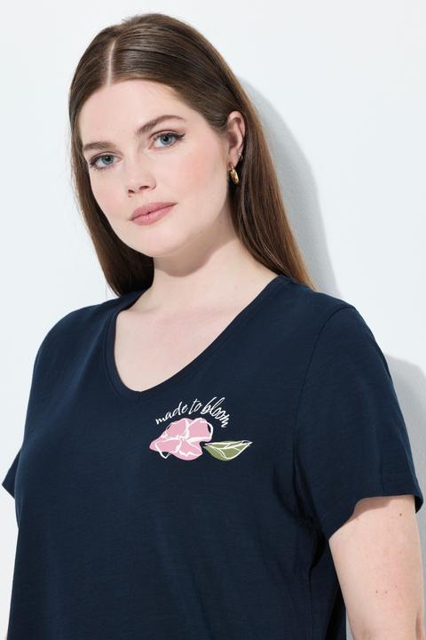 Produktbild Ulla Popken T-Shirt, Blüte, V.-Ausschnitt, Halbarm (56)