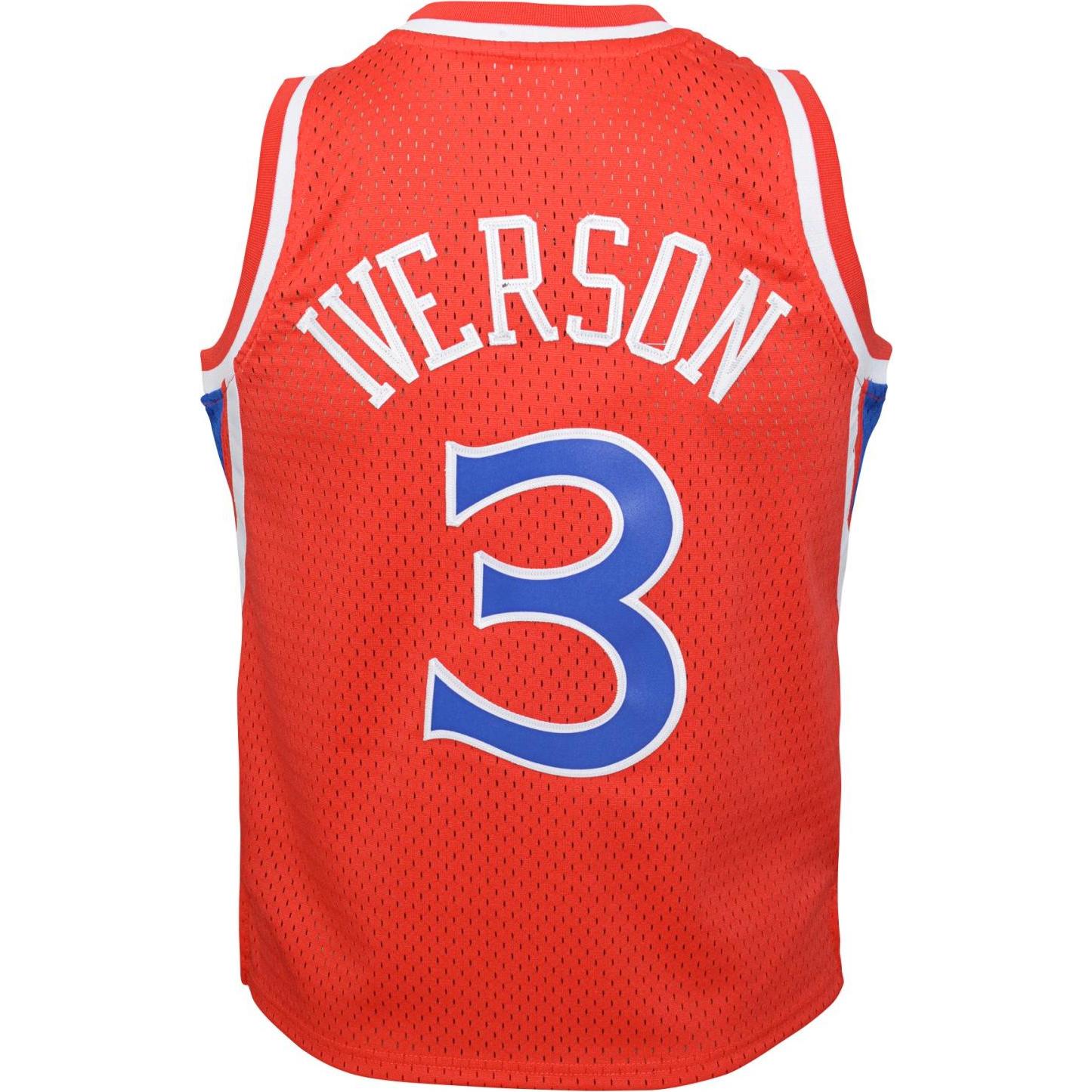 Thumbnail - Mitchell & Ness, Jungen, Shirt, Swingman Kinder Jersey Philadelphia 76ers Allen Iverson US18, Orange, (18, 19, 20)