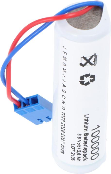 Produktbild Saft LS14500 3,6 Volt 2600mAh mit Kabel und Stecker, 3-poliger Stecker, 2fach belegt (2600 mAh)