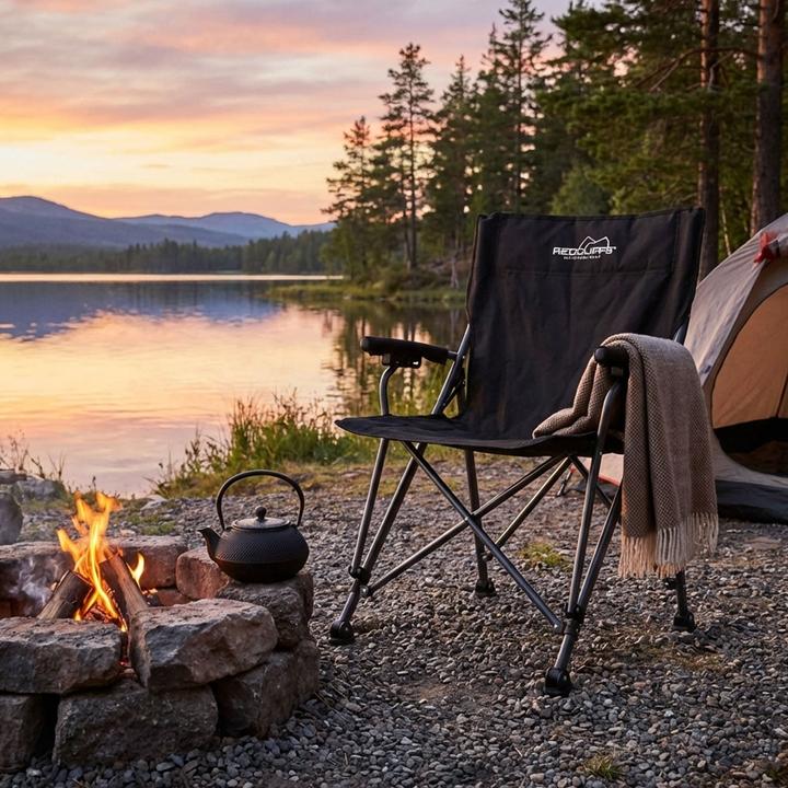 Produktbild Redcliffs Campingstuhl, schwarz, klappbar