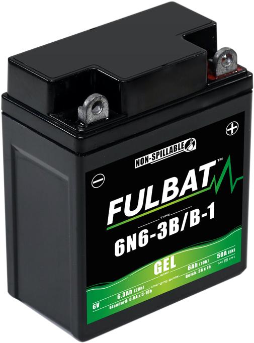Actual product image Fulbat Motorbike battery Gel 6N6-3B/B1 GEL 6V 6Ah (6 V, 6.30 Ah, 50 A)