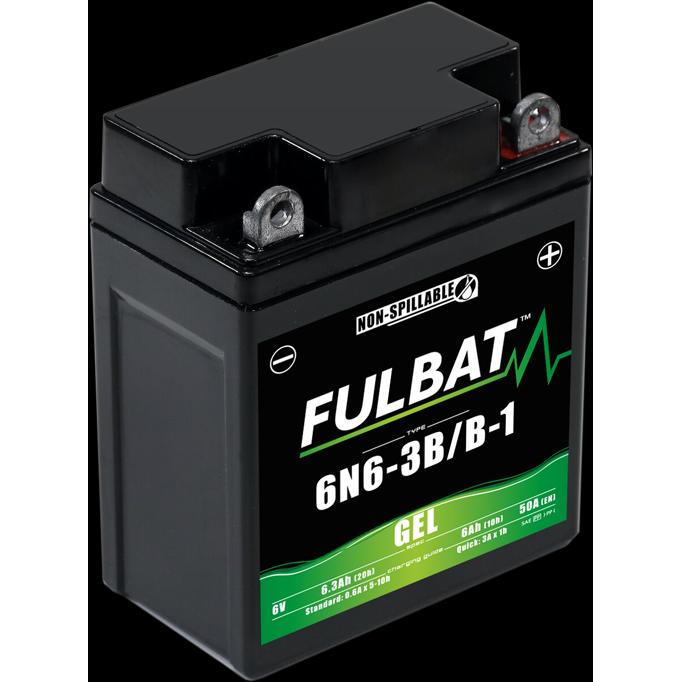 Fulbat, Fahrzeugbatterie, Motorradbatterie Gel 6N6-3B/B1 GEL 6V 6Ah (6 V, 6 Ah, 50 A)