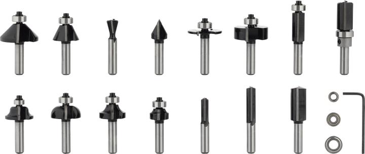 Image du produit Bosch Professional Zubehör Jeu de 15 fraises, queue de 8 mm pour fraiseuses à main