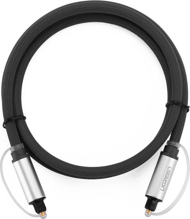 Productafbeelding Ugreen AV108 Toslink audio optische kabel, gevlochten aluminium, 1m (grijs) (1 m, TOSLINK)