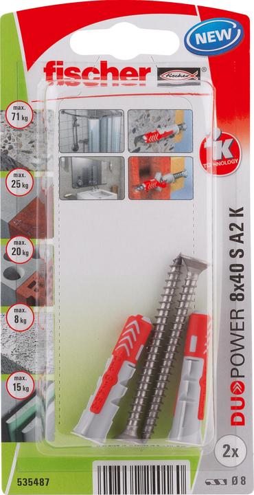 Produktbild Fischer SB Nylondübel Duopower mit Schraube A2 (2 Stk.)