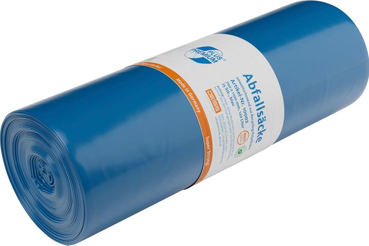 Actual product image Deiss Plastic sack 120l Premium 700x1100mm 82my blue (pack of 25) (25 x, 120 l)