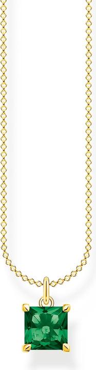 Thomas Sabo Catena con pietra verde oro (Argento 925, Placcatura in oro a 18 carati, 40 - 45 cm)