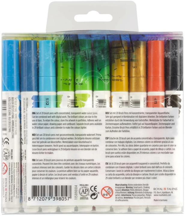 Actual product image Talens Brush pen Ecoline set of 20, line width: B, Brush (20 x)