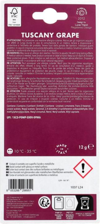 Image du produit Mr & Mrs Fragrance Désodorisant pour voiture Tuscany Grape